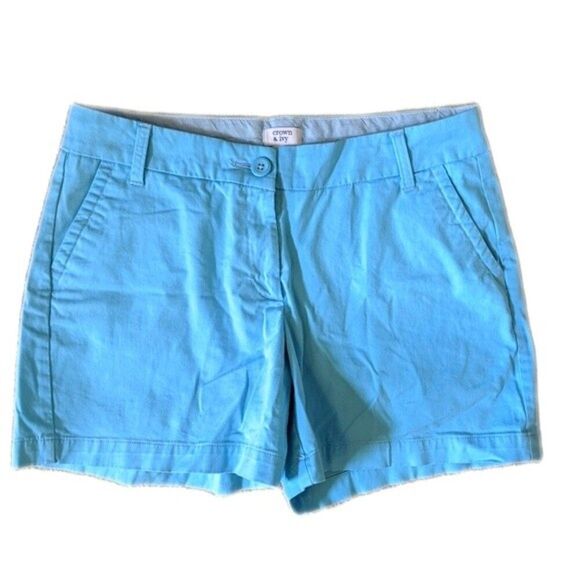 5/$55 Crown & Ivy robin's egg blue shorts - cotton blend front pockets - 8 - Picture 1 of 4